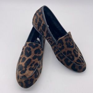 A New Day Kasia Velvet Leopard Print Faux Fur Lined Loafers - Brown